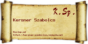 Kersner Szabolcs névjegykártya