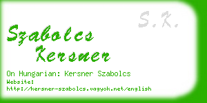 szabolcs kersner business card